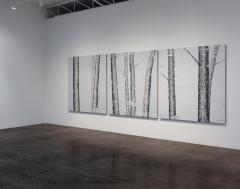 Snowy Forest Tryptich Trio of Douglas Cartmel Abstract Oil Paintings on Linen - 4427538