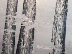 Snowy Forest Tryptich Trio of Douglas Cartmel Abstract Oil Paintings on Linen - 4427539