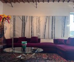 Snowy Forest Tryptich Trio of Douglas Cartmel Abstract Oil Paintings on Linen - 4427546