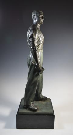 Social Realist Bronze of a Worker WPA Style  - 1392890