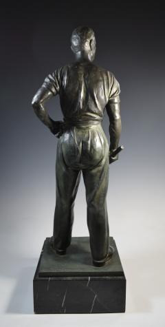 Social Realist Bronze of a Worker WPA Style  - 1392893