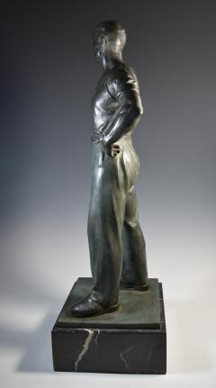 Social Realist Bronze of a Worker WPA Style  - 1392894