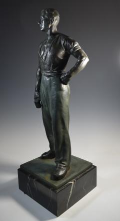 Social Realist Bronze of a Worker WPA Style  - 1392895