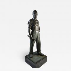 Social Realist Bronze of a Worker WPA Style  - 1394557