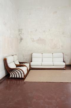 Sofa and Armchair Set in Bamboo 1970s - 4645273