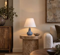 Soholm Small Table Lamp Light Blue Stoneware Denmark 1960s - 4794345
