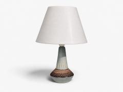 Soholm Stentoj Table Lamp Blue Grey Glazed Stoneware Denmark 1960s - 4794318