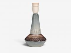 Soholm Stentoj Table Lamp Blue Grey Glazed Stoneware Denmark 1960s - 4794320