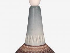 Soholm Stentoj Table Lamp Blue Grey Glazed Stoneware Denmark 1960s - 4794322