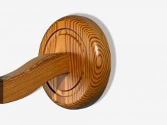 Solbackens Svarveri Wall Lights Pine Fabric Sweden 1960s - 4537412