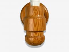 Solbackens Svarveri Wall Lights Pine Fabric Sweden 1960s - 4537413