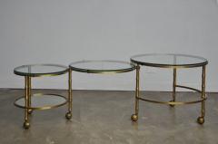 Solid Brass Faux Bamboo Nesting Tables - 453823