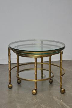 Solid Brass Faux Bamboo Nesting Tables - 453826