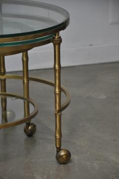 Solid Brass Faux Bamboo Nesting Tables - 453828