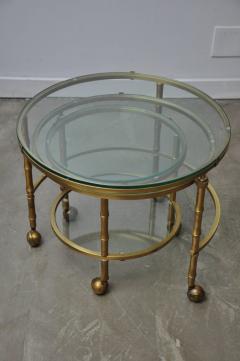 Solid Brass Faux Bamboo Nesting Tables - 453829