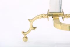 Solid Brass Marble Pair Regency Style Andirons - 1965058