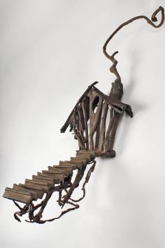 Solid Cast Bronze Brutalist Tree House Sculpture - 1025310