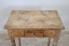 Solid Fir Wood Antique Side Table in Natural Wood Color - 4143160