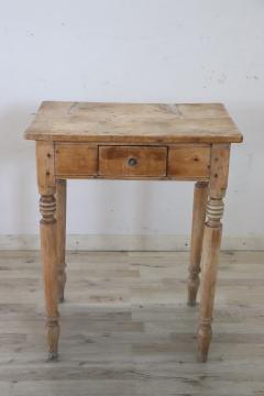 Solid Fir Wood Antique Side Table in Natural Wood Color - 4143161