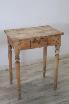 Solid Fir Wood Antique Side Table in Natural Wood Color - 4143162
