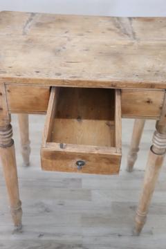 Solid Fir Wood Antique Side Table in Natural Wood Color - 4143163
