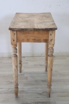 Solid Fir Wood Antique Side Table in Natural Wood Color - 4143167