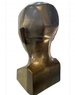 Solid Heavy Brass Bust Head Sculpture 1970 - 3921730