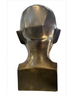 Solid Heavy Brass Bust Head Sculpture 1970 - 3921731