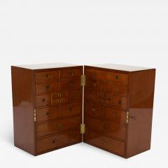 Solid Mahogany Campaign Style Apothecary Chest - 1360324