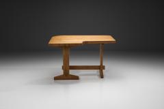 Solid Oak Architects Desk France 1960s - 4604270