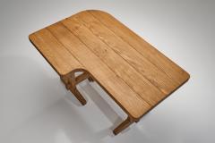 Solid Oak Architects Desk France 1960s - 4604273