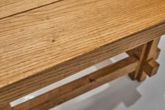Solid Oak Architects Desk France 1960s - 4604279