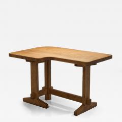 Solid Oak Architects Desk France 1960s - 4623898