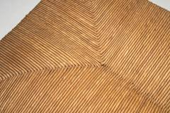 Solid Oak Bench With Turned Legs and a Woven Straw Seat France 20th Century - 4482008