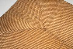Solid Oak Bench With Turned Legs and a Woven Straw Seat France 20th Century - 4569442