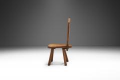 Solid Oak Brutalist Chair France ca 1940s - 3447933