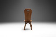 Solid Oak Brutalist Chair France ca 1940s - 3447934