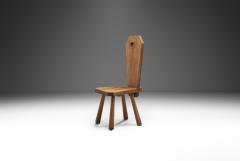 Solid Oak Brutalist Chair France ca 1940s - 3447935