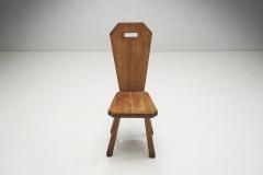 Solid Oak Brutalist Chair France ca 1940s - 3447936