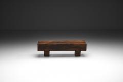 Solid Oak Brutalist Coffee Table The Netherlands 1960s - 4563247