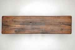Solid Oak Brutalist Coffee Table The Netherlands 1960s - 4563249