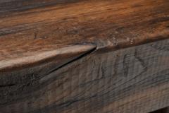 Solid Oak Brutalist Coffee Table The Netherlands 1960s - 4563253
