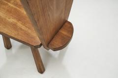 Solid Oak Brutalist Pair of Chairs France ca 1940s - 3159607