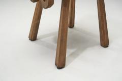 Solid Oak Brutalist Pair of Chairs France ca 1940s - 3159611