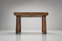 Solid Oak Brutalist Side Table The Netherlands 1970s - 4580599