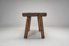 Solid Oak Brutalist Side Table The Netherlands 1970s - 4580600