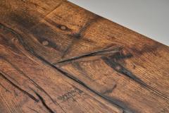 Solid Oak Brutalist Side Table The Netherlands 1970s - 4580603