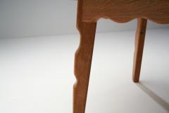Solid Oak Coffee Table with Sculptural Legs Denmark ca 1950s - 4452493