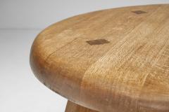 Solid Oak and Wrought Iron Coffee Table France ca 1960s - 3377036