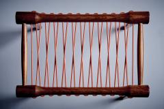 Solid Teak Stool with woven cord - 4390208